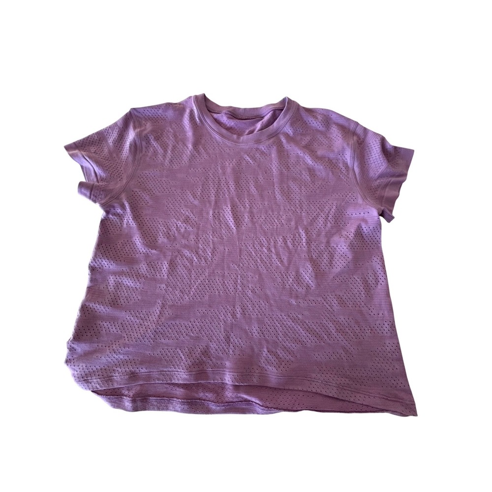 Lululemon Short Sleeve Breeze Race Length Purple Athletic Shirt approx Sz 10